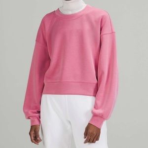 Lululemon Perfectly Oversized Cropped Crew Softstreme Pink Blossom Size 8